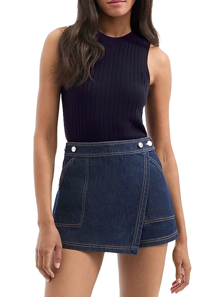New Veronica Beard Jerrel Knit Tank, Navy - Size Large